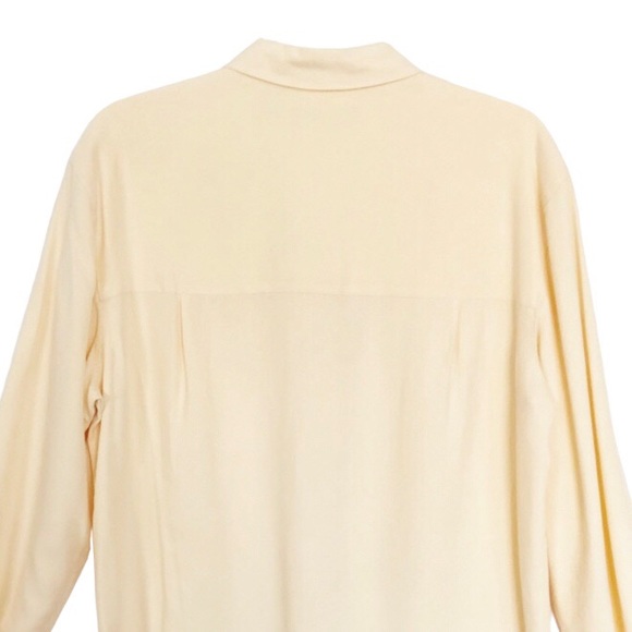 Butter Yellow SILK! Liz Claiborne Long Sleeve Blouse Size 8 - Picture 3 of 16